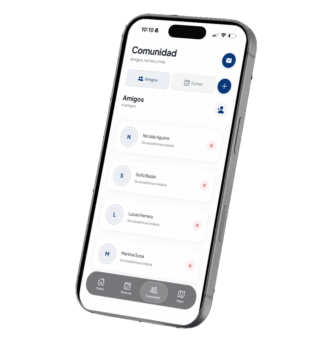 Agregá amigos en la comunidad de la app