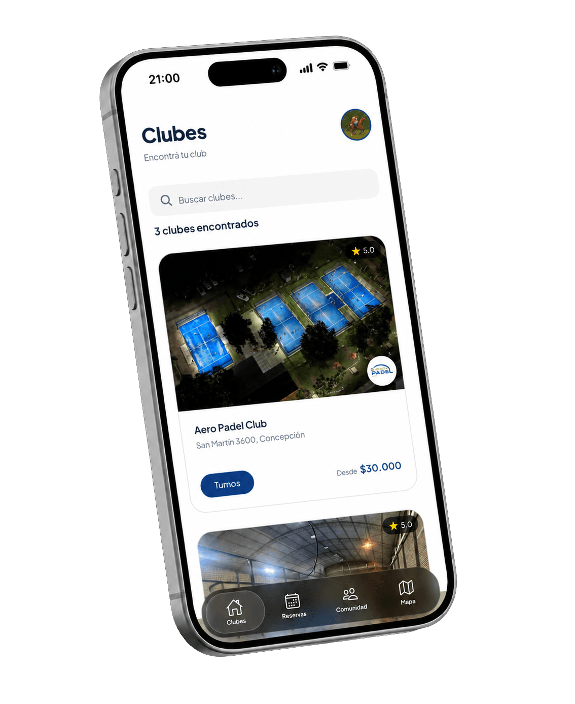 Encontrá tu club en la app